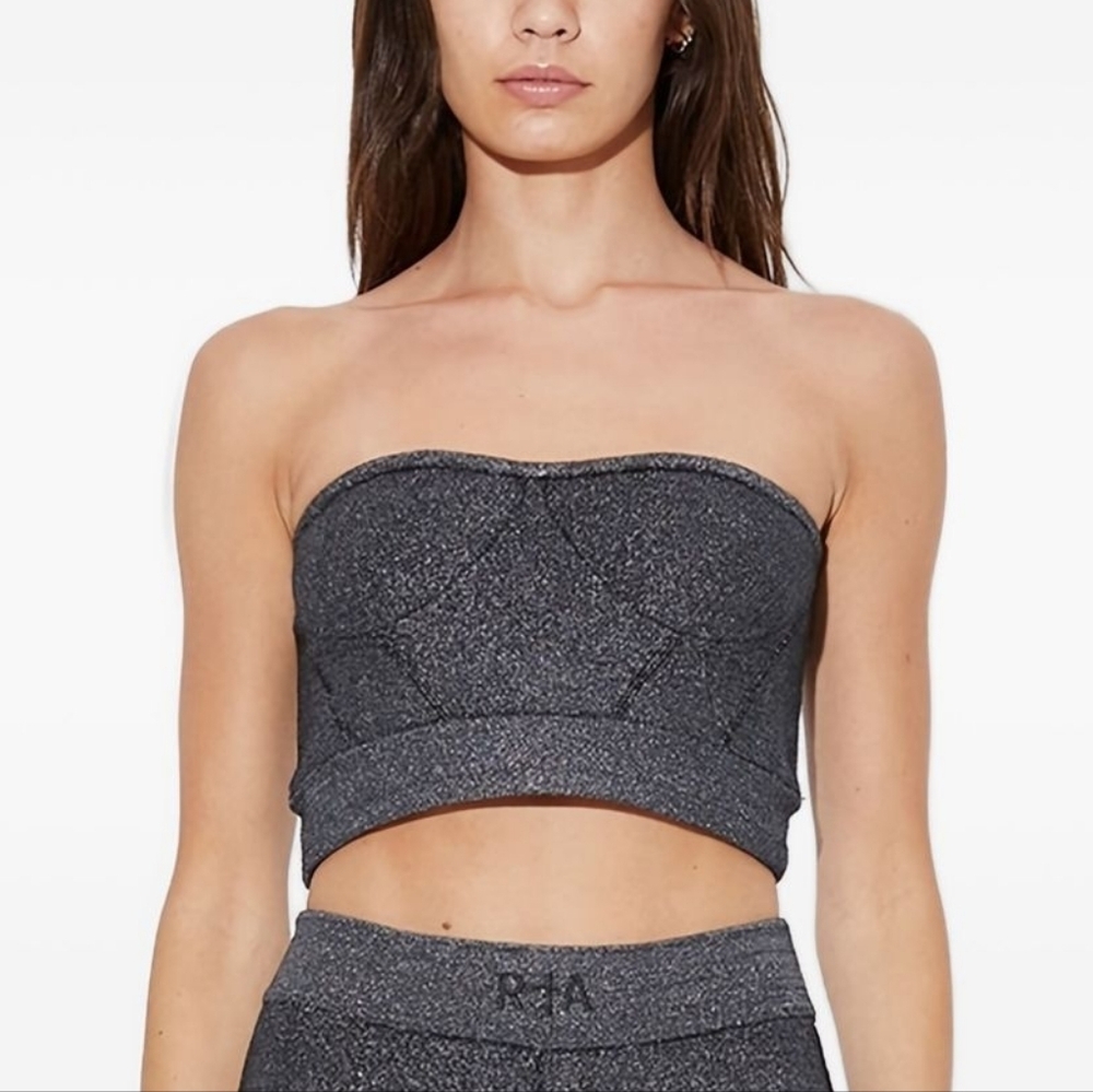 RtA Logo Detail Sleeveless Top Size 0 Black Gray